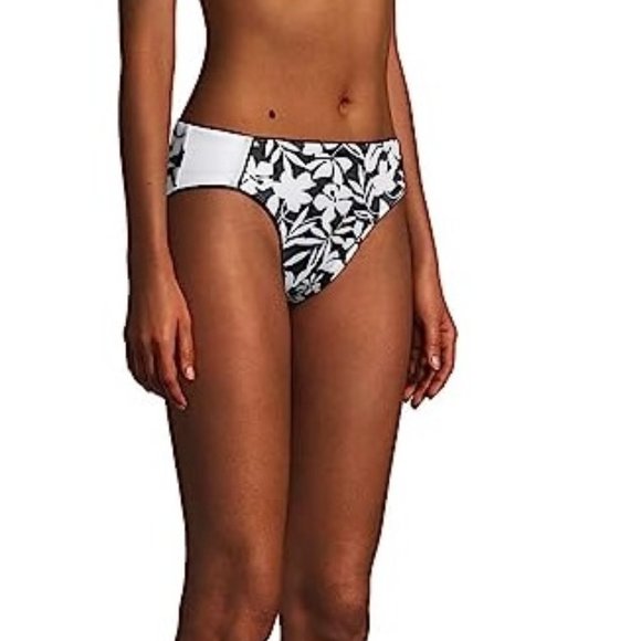 Lands' End Womens Mid Waist Bikini Bottoms-Piped Havana Floral Sz 8 $50 Z419 - Picture 2 of 3